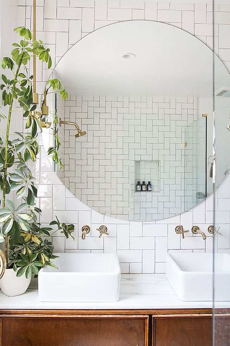 petite-salle-de-bain-photo-pinterest-deco-nature-plante-miroir-rond
