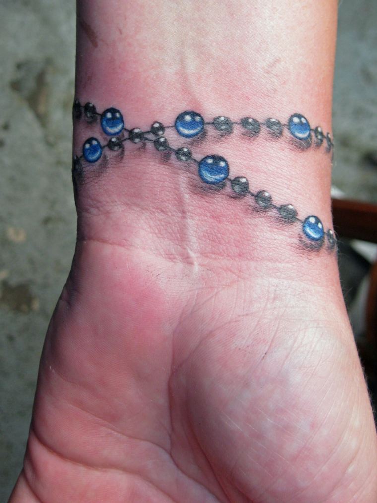tatouage bracelet couleur-perles-filles