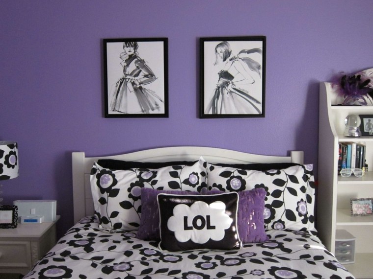 violet blanc-noir-chambre-moderne
