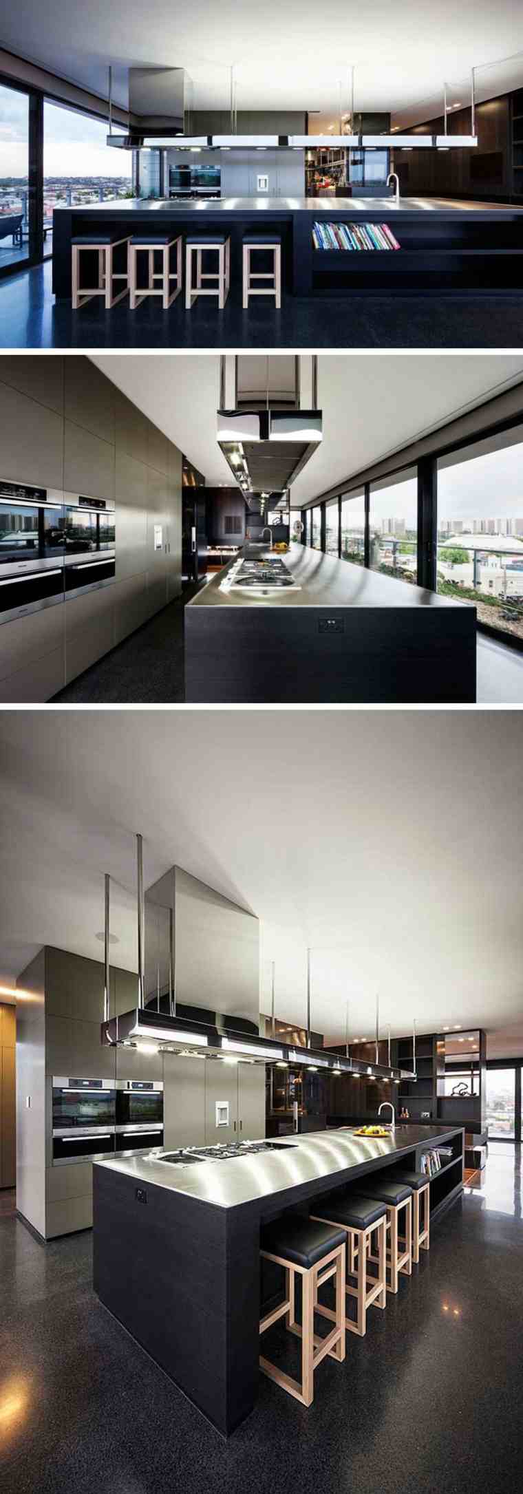 appartement dernier etage terrasse-piscine-exterieure-melbourne-australie-cuisine