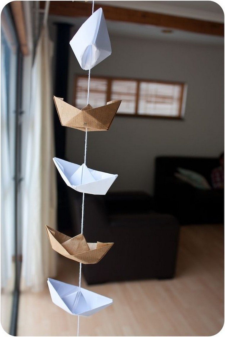 comment faire un bateau en papier guirlande suspension diy
