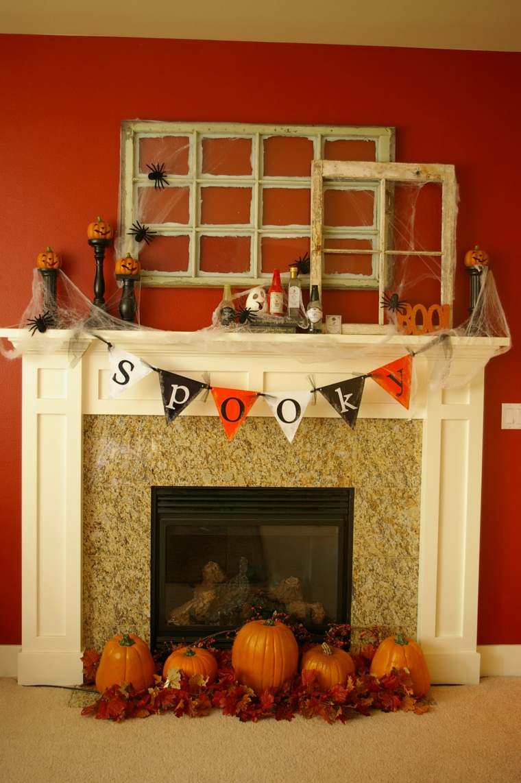 idée cheminée decorative-style-rustique-halloween
