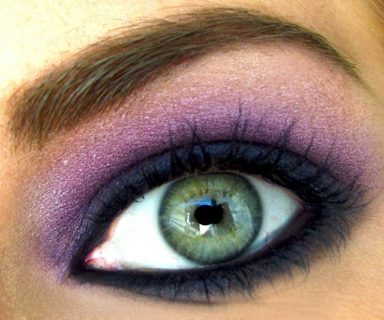 maquillage yeux verts rose-violet