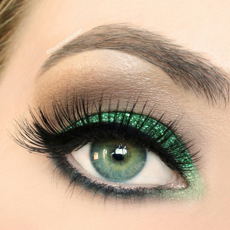 maquillage yeux verts vert-emeraude