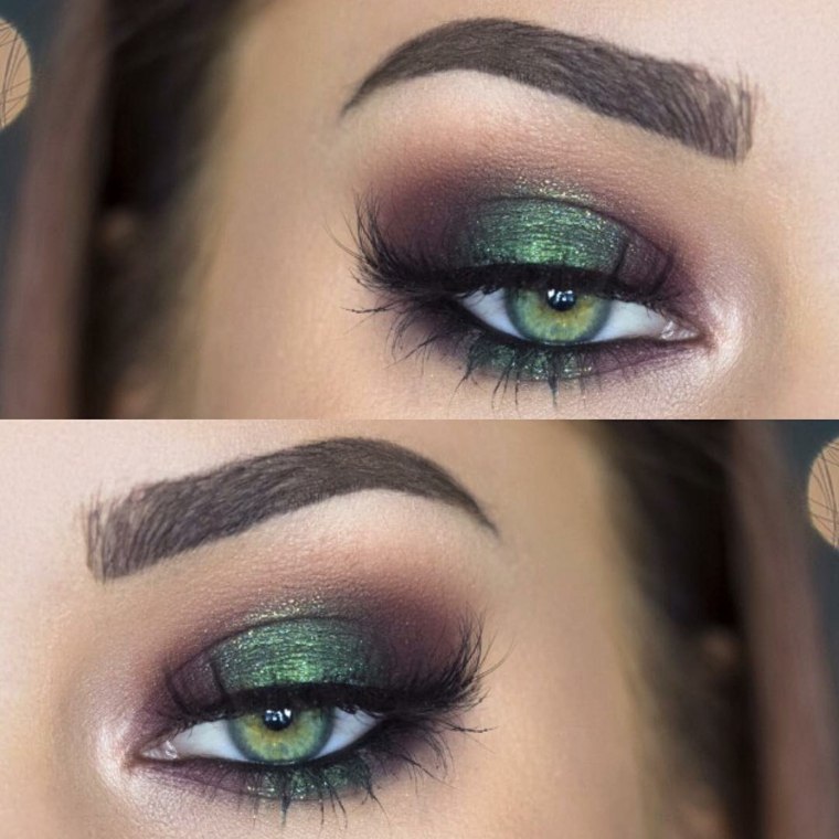 maquillage yeux verts vert