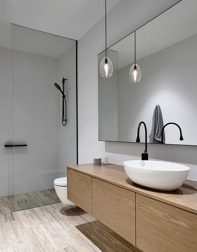 style minimaliste salle-bains-blanc-bois