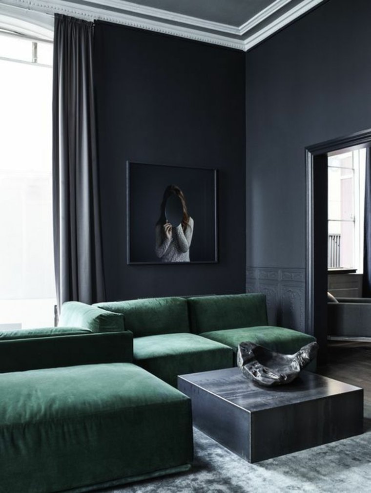 style minimaliste salon-canapes-verts