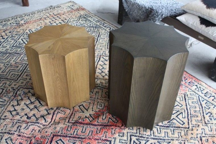 design organique table d'appoint table salon chêne bois