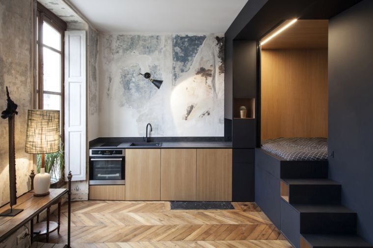 déco petit appartement parisien-amenagement-studio-idee