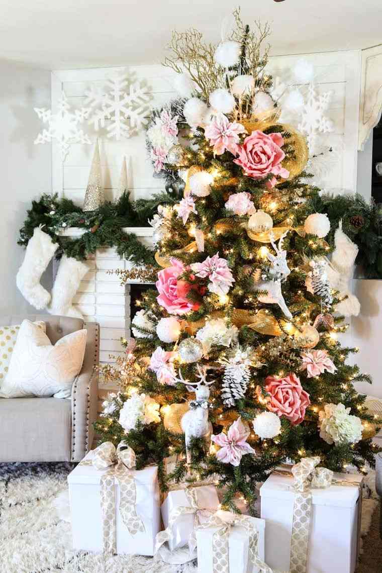 idée déco noël chic style-glamour-or-rose