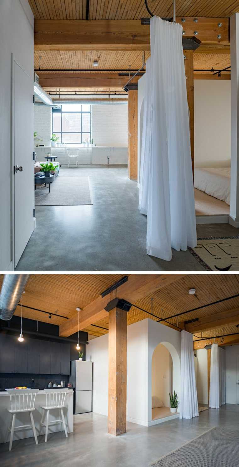 lit petit espace appartement-design-gain-place-differentes-pieces