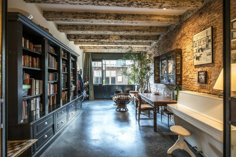 transformer garage en studio amsterdam-biblotheque-piano