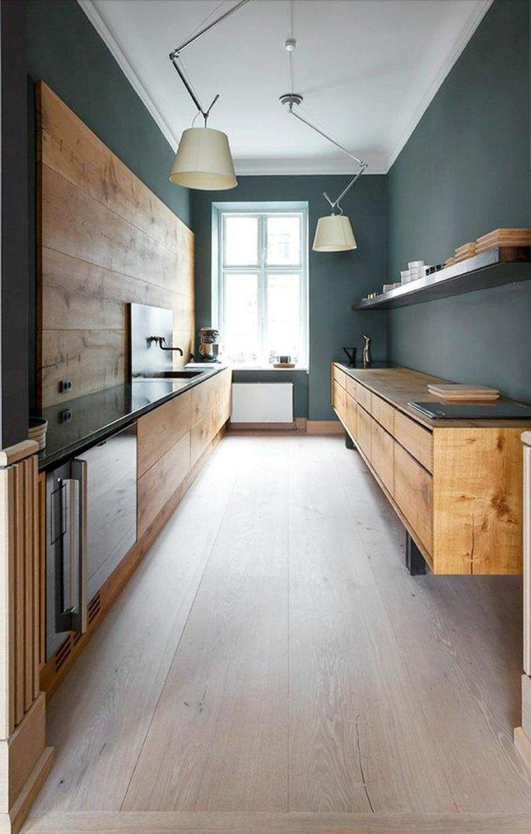 cuisine bois petit-espace-plan-lineaire-idees-decoration-interieur