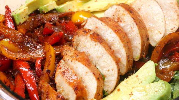 Recette salade poulet cuisson-preparation-ingredients-fajita