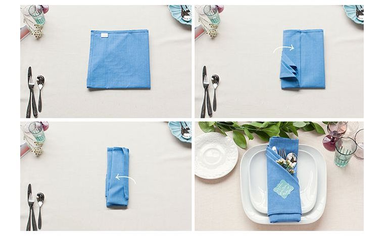 pliage serviette textile-decor-de-table-etapes