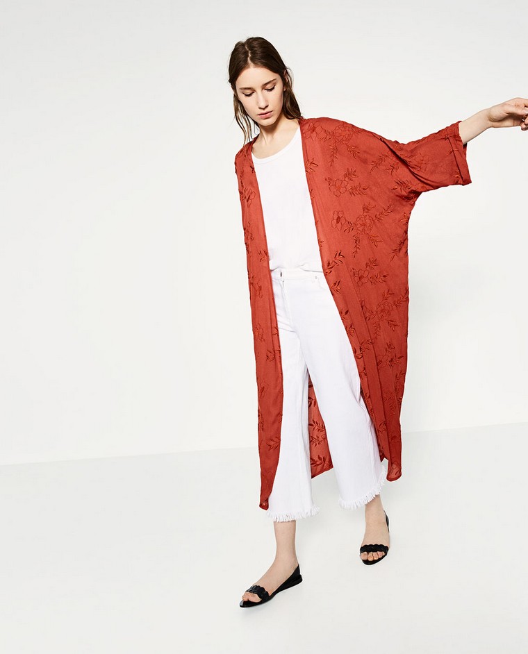 kimono femme look pantalon blanc mode femme 2018