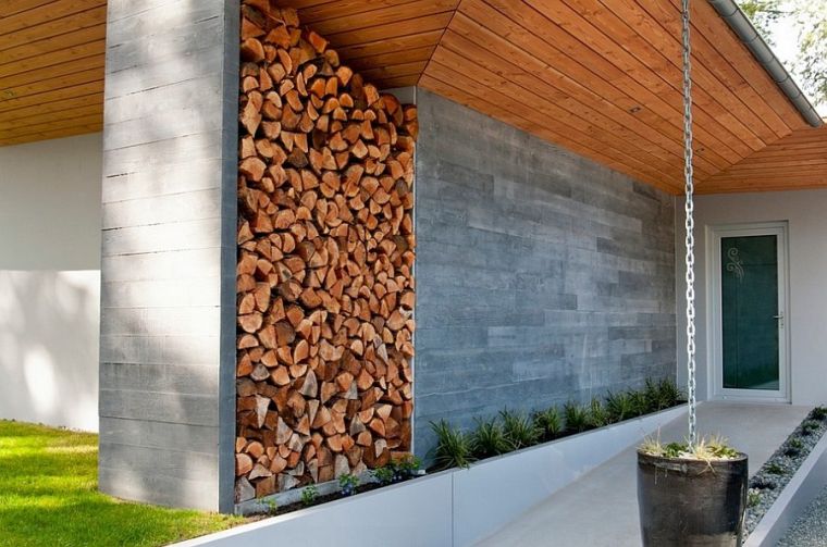 abri pour bois exterieur-moderne-rangement-chauffage