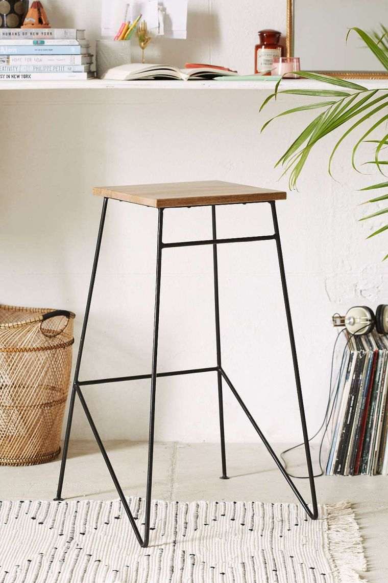 chaise de bar design industriel-bois-metal