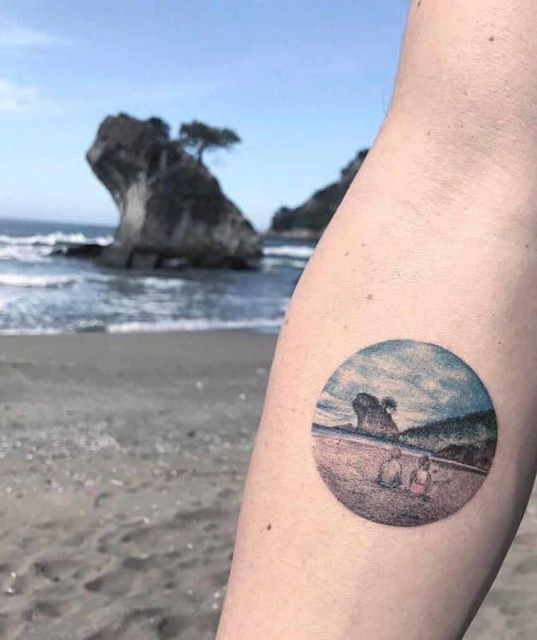 idée tatouage marin paysage-bord-de-mer-photo