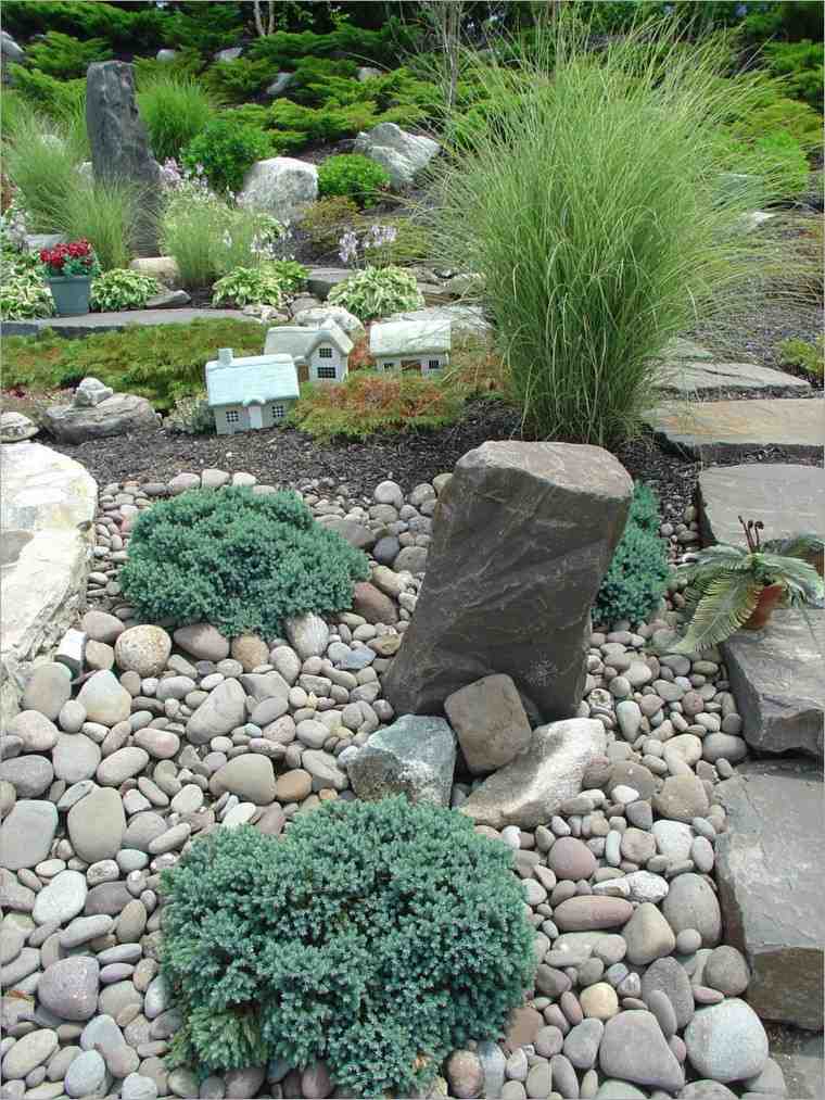 jardin avec galets pierre déco