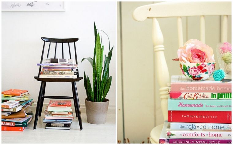 livre design decoration-avec-livre-maison-chaise-rangement