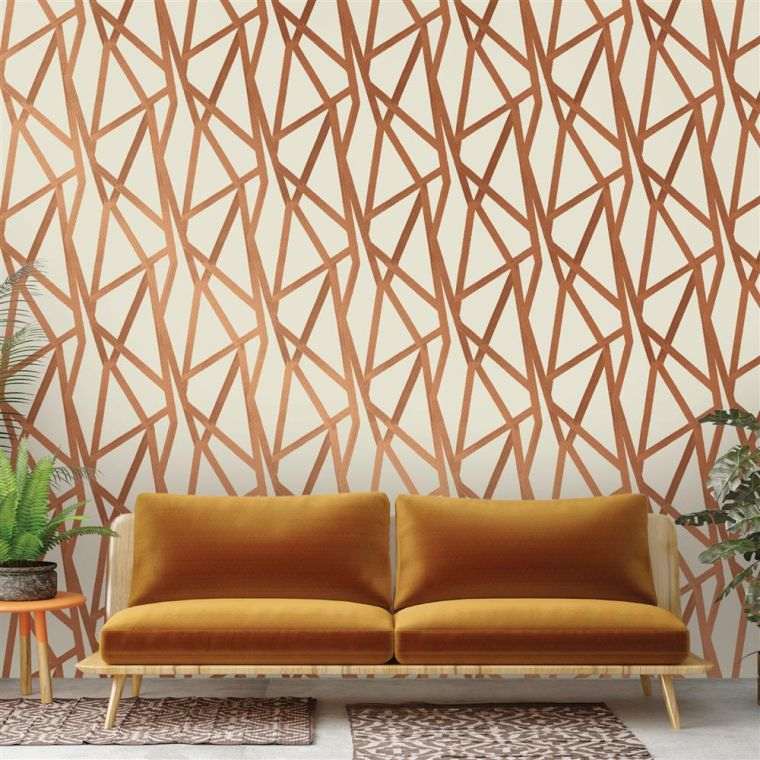 papier-peint-design-couleur-doree-salon-salle-a-manger-style-geometrique