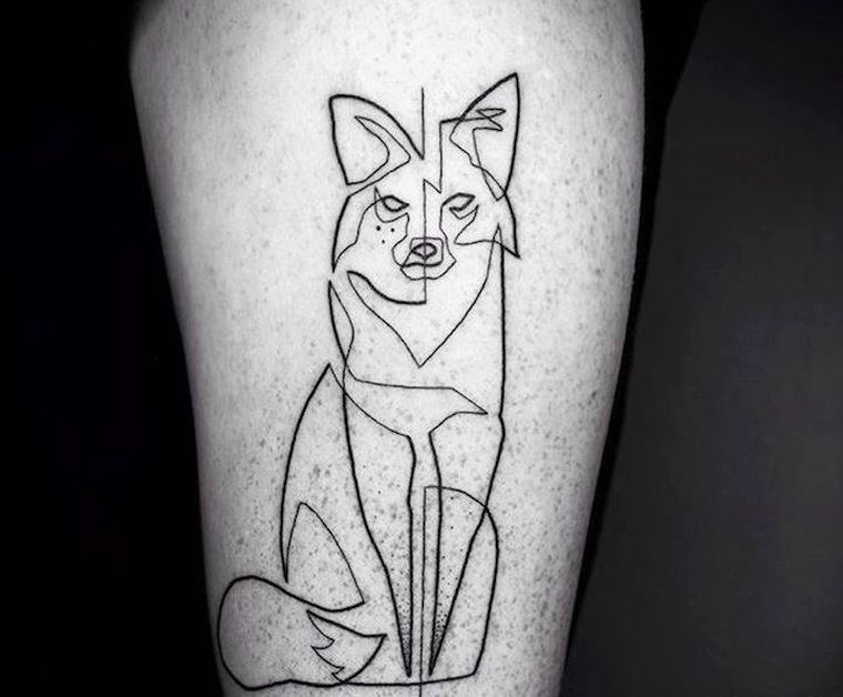tatouage loup bras-homme-femme-modele-graphique