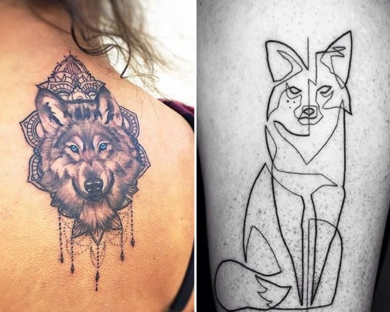 tatouage loup modele-signification-idees-images