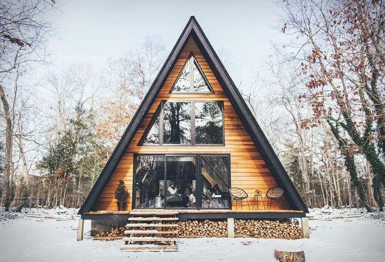 maison de vacances architecture moderne idée cabine bois