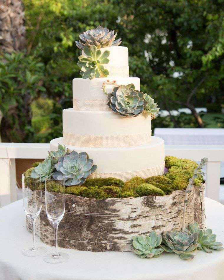 décoration gâteau mariage plantes-succulentes-idees