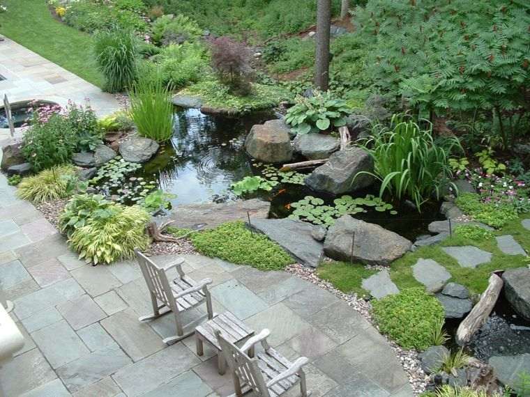 petit jardin japonais moderne-bassin-exterieur-allee-pierre