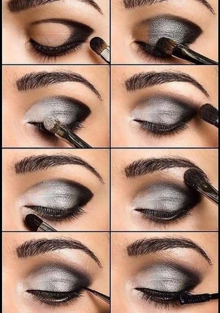smokey eyes makeup-tutoriel-argent-facile-photos