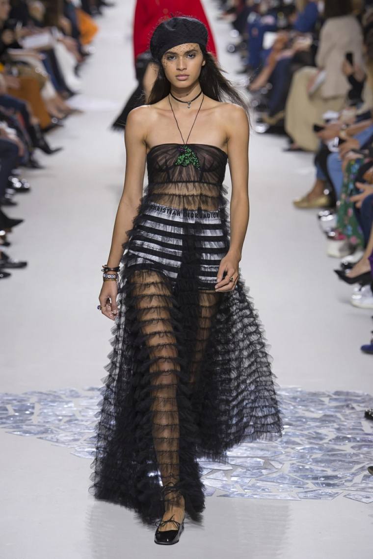 tendance printemps été 2018 chez-Dior-tulle-type-jupe-espagnole