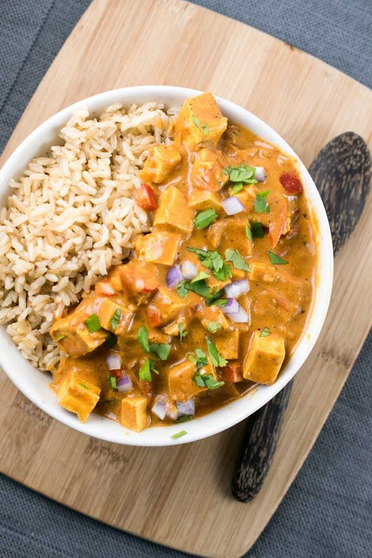tofu recette vegan idée riz plat cuisine indienne