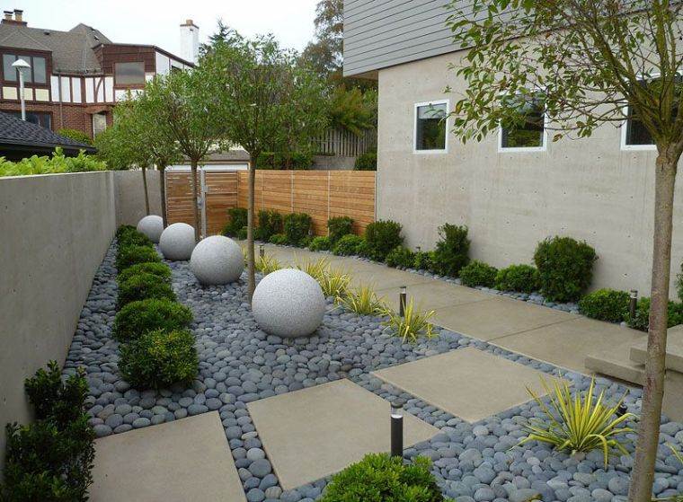 décoration jardin avec gravier dalles-petit-espace-design