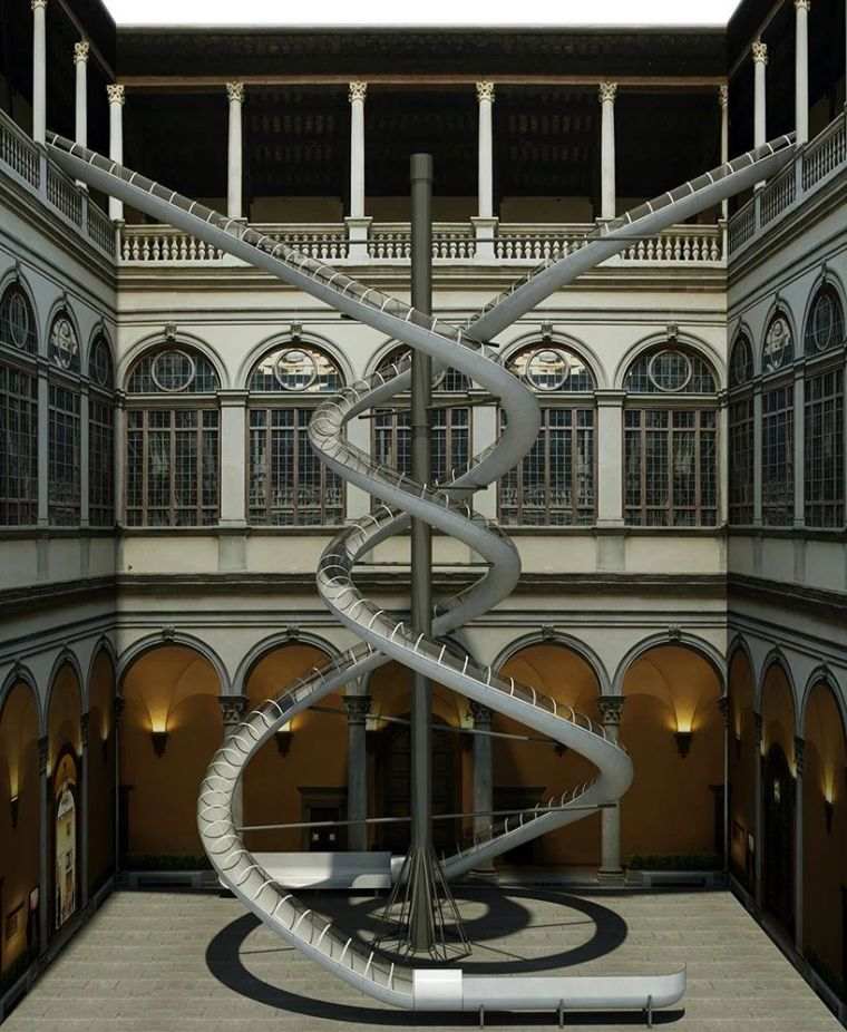 palazzo strozzi experience-escalier-design-colimacon