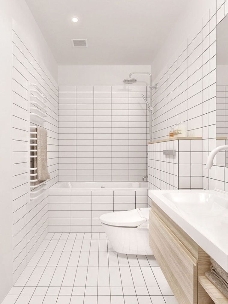 salle de bain petite taille carrelage-tendance-blanc