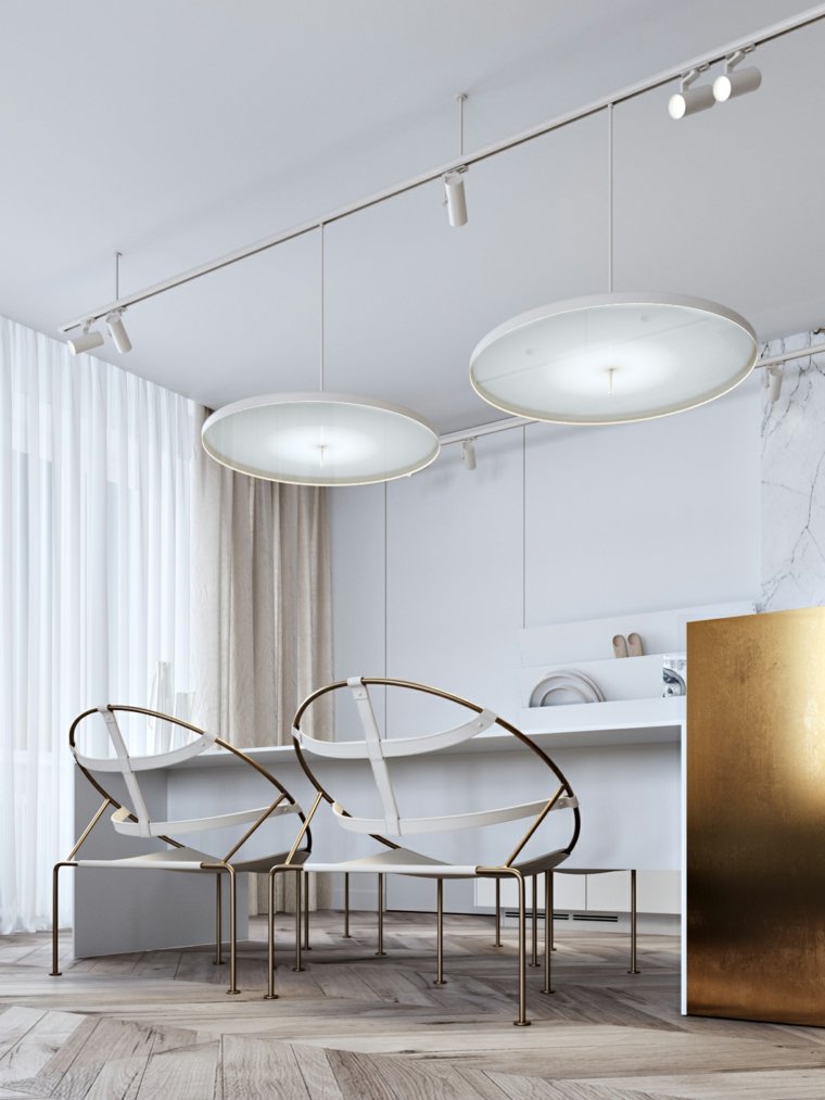 décorer son appartement element-dore-chaises-modernes-cuisine
