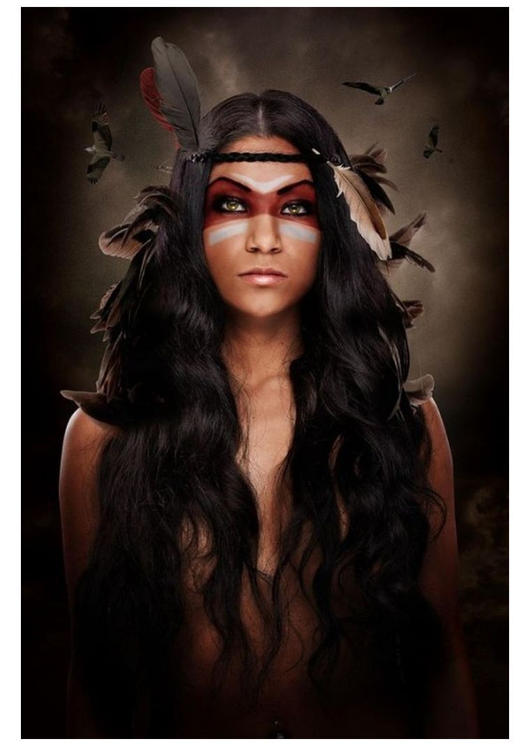 Modèle peinture visage femme d'inspiration amérindienne : laissez-vous  inspirer !