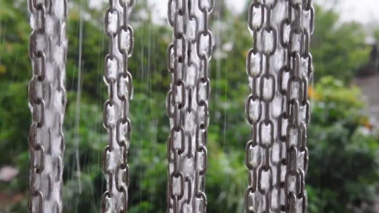 chaîne de pluie anneaux-en-metal