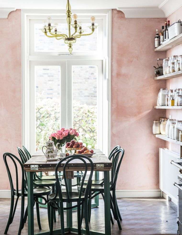 enduit intérieur decoration-murale-couleur-pastel-rose