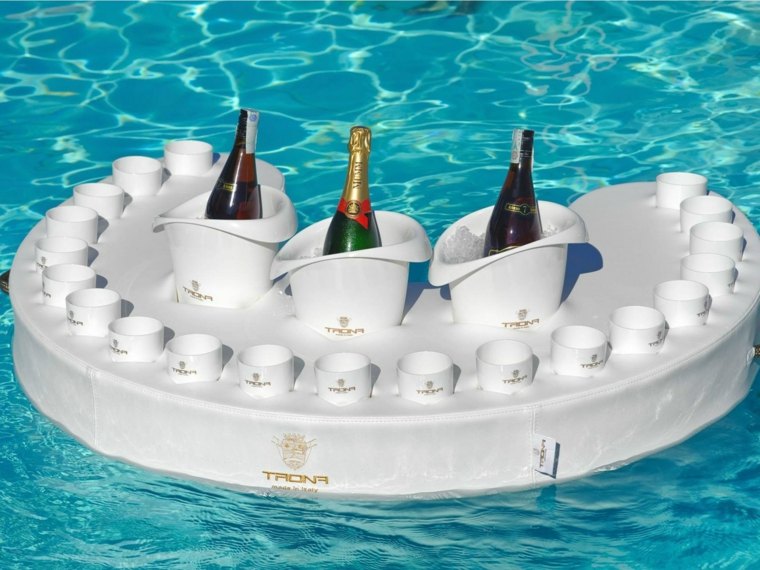 mobilier piscine bar-champagne-flottant