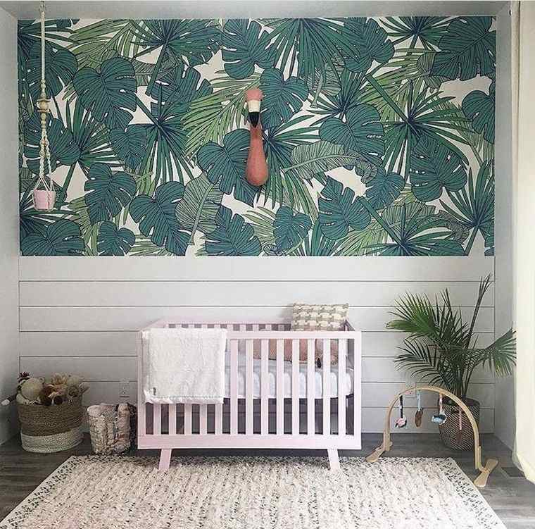 papier-peint-tendance-chambre-bebe-theme-tropical