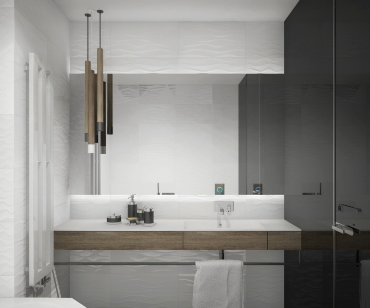 salle de bain design luxe blanc-lampe-metal
