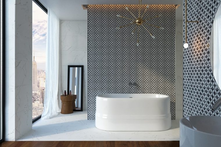 salle de bain design luxe lustre-sputnik