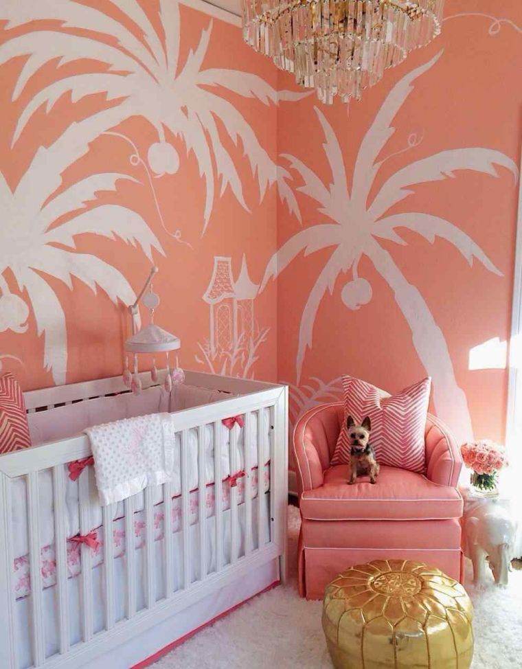 theme-deco-chambre-bebe-fille-tropical-rose