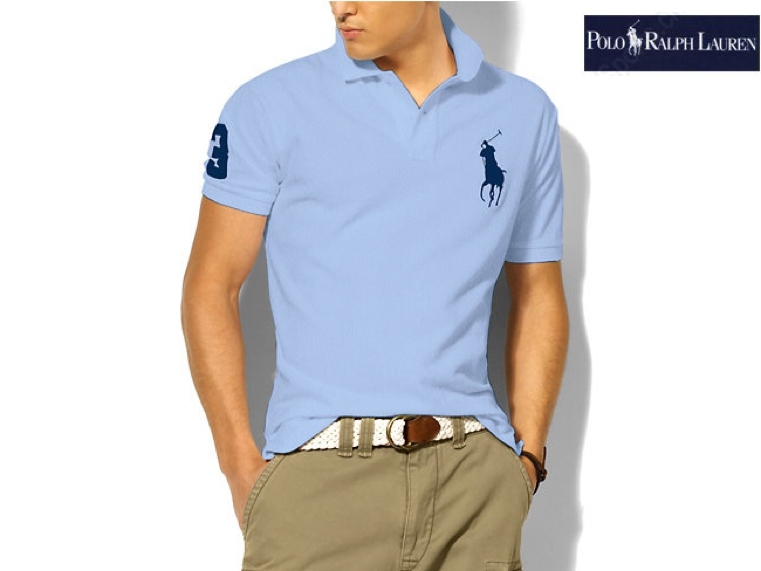 Polo-T-shirt-bleu