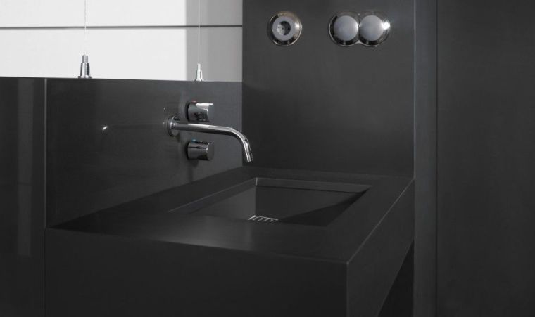 couleur salle de bain moderne peinture-noire-idee
