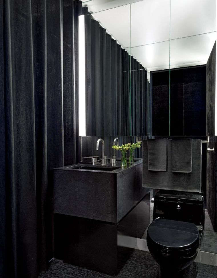 couleur salle de bain moderne peinture-nuance-sombre-petit-espace