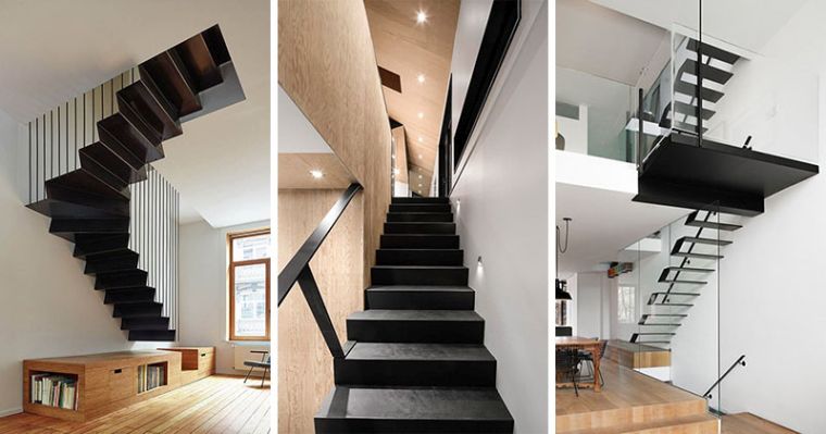 escalier noir interieur-design-maison-moderne-photos